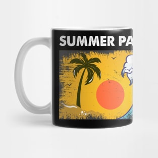 Vintage Retro Style Sunset Surfing Big Wave Summer Mug